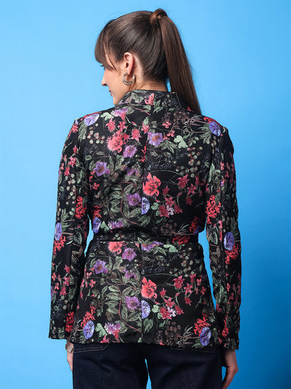 Midnight Garden Crepe Blazer Shrug