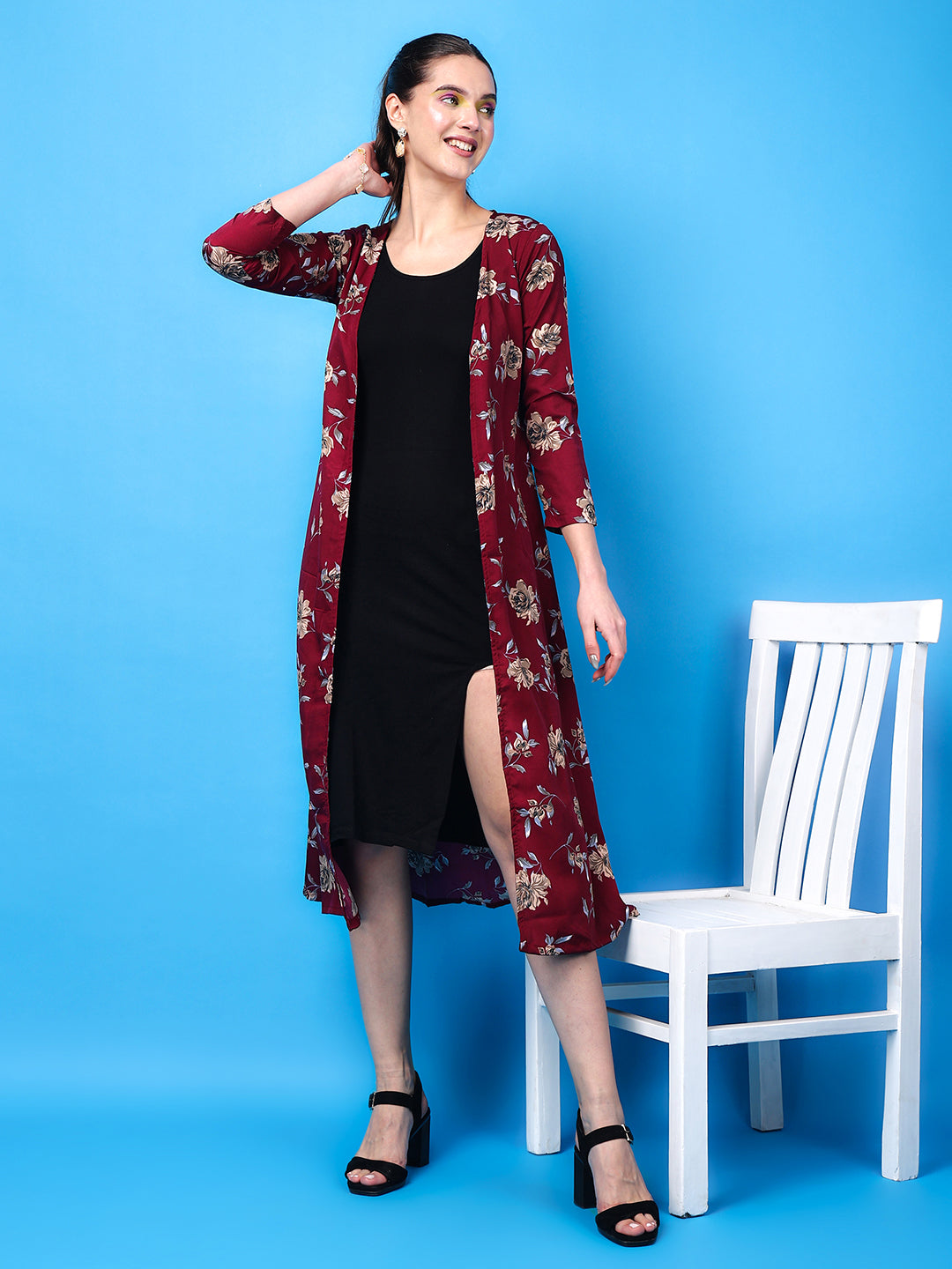 Scarlet Petal Crepe Shrug