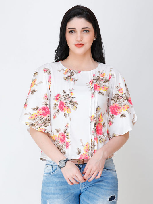 SCORPIUS floral print top