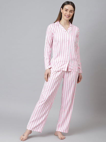 Cation Pink Printed Night Suit