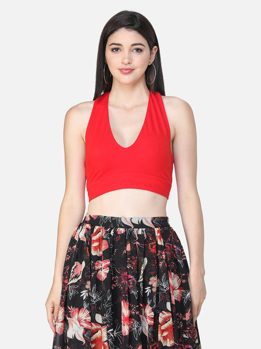 SCORPIUS SOLID RED CROP TOP