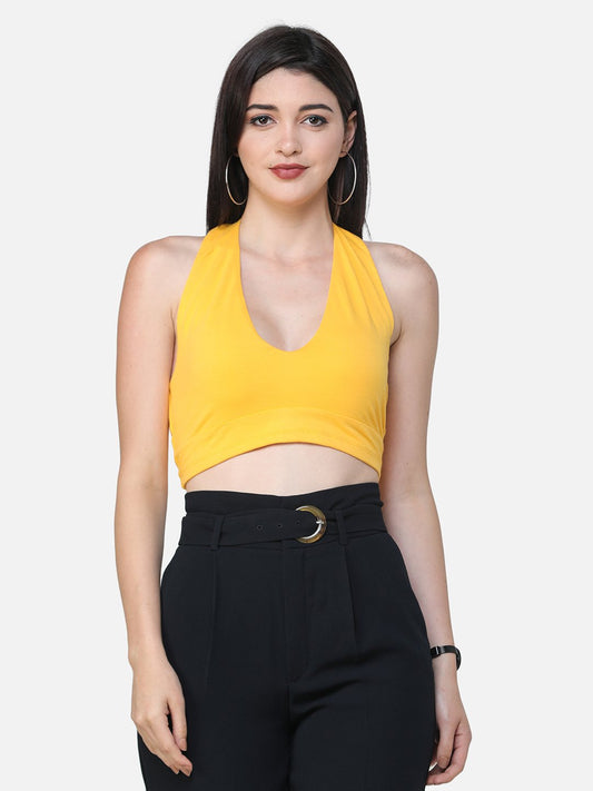 SCORPIUS SOLID YELLOW CROP TOP