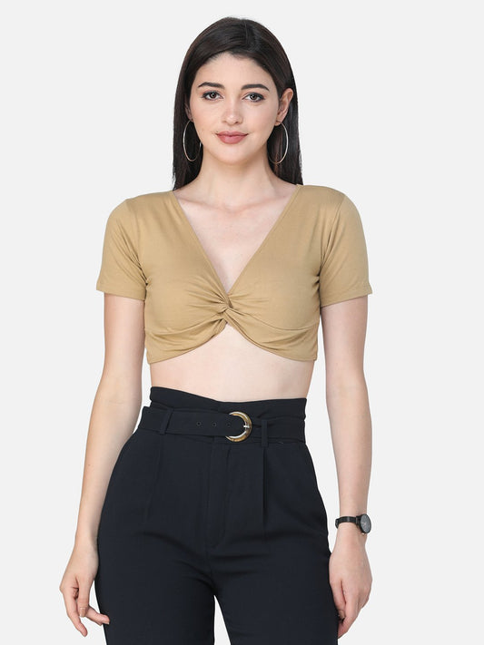 SCORPIUS SOLID GOLDEN CROP TOP