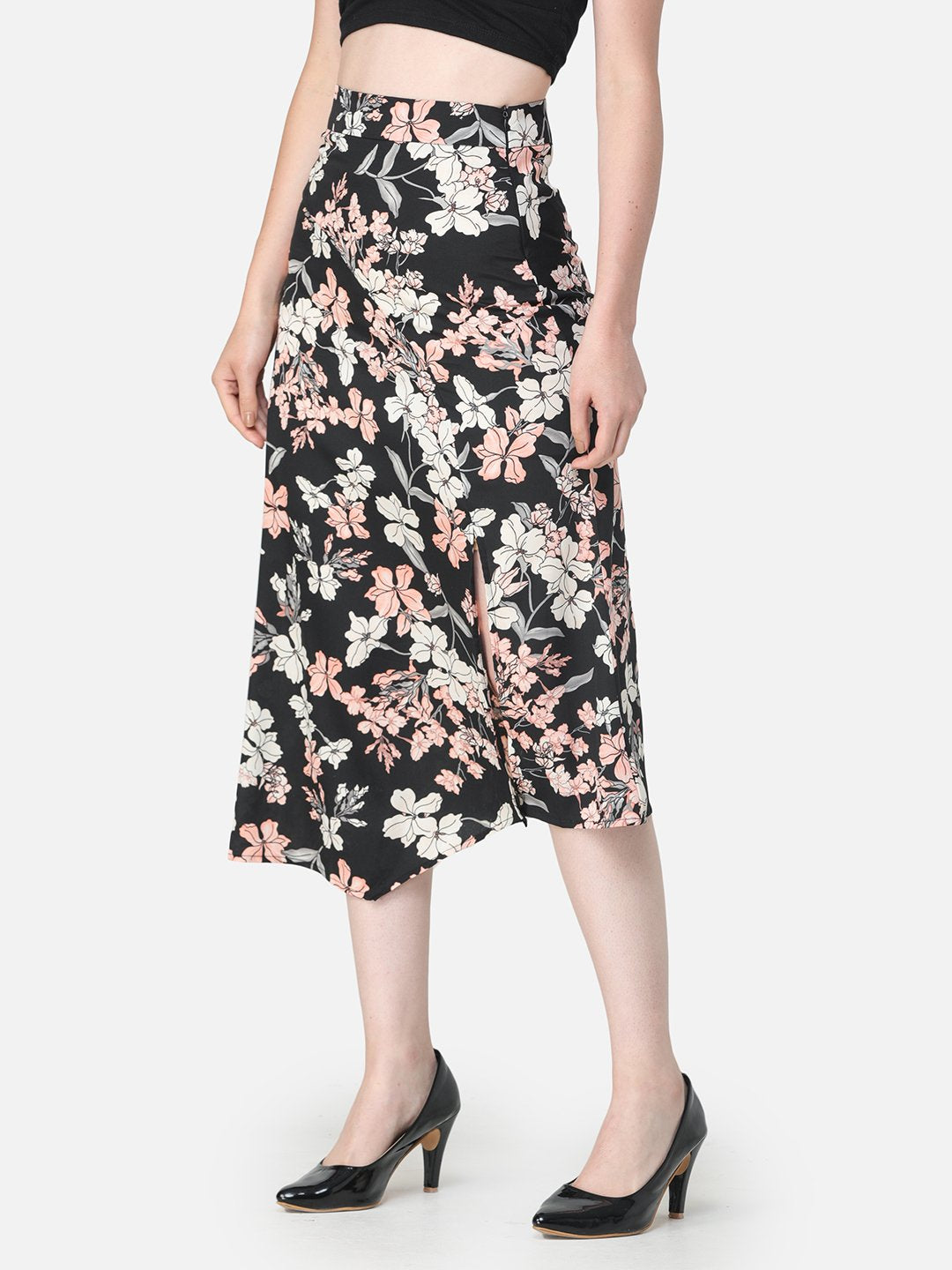 Floral midi hotsell skirt 100