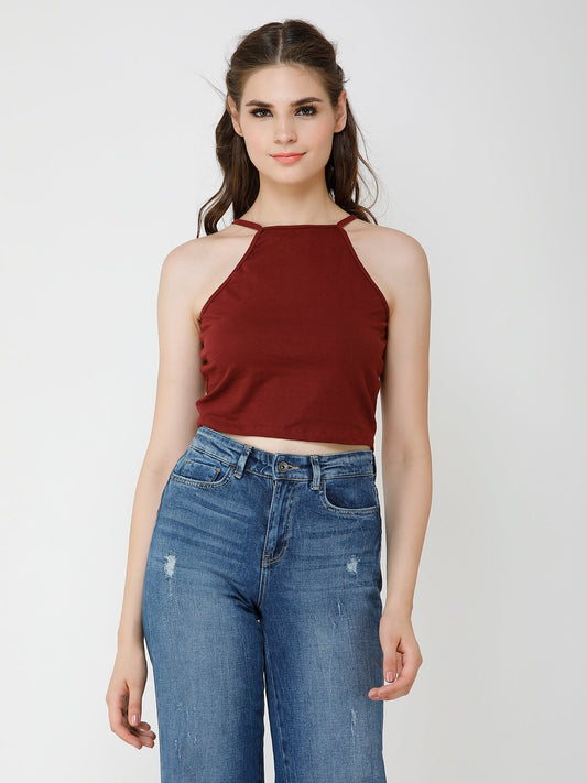 Maroon Solid Top