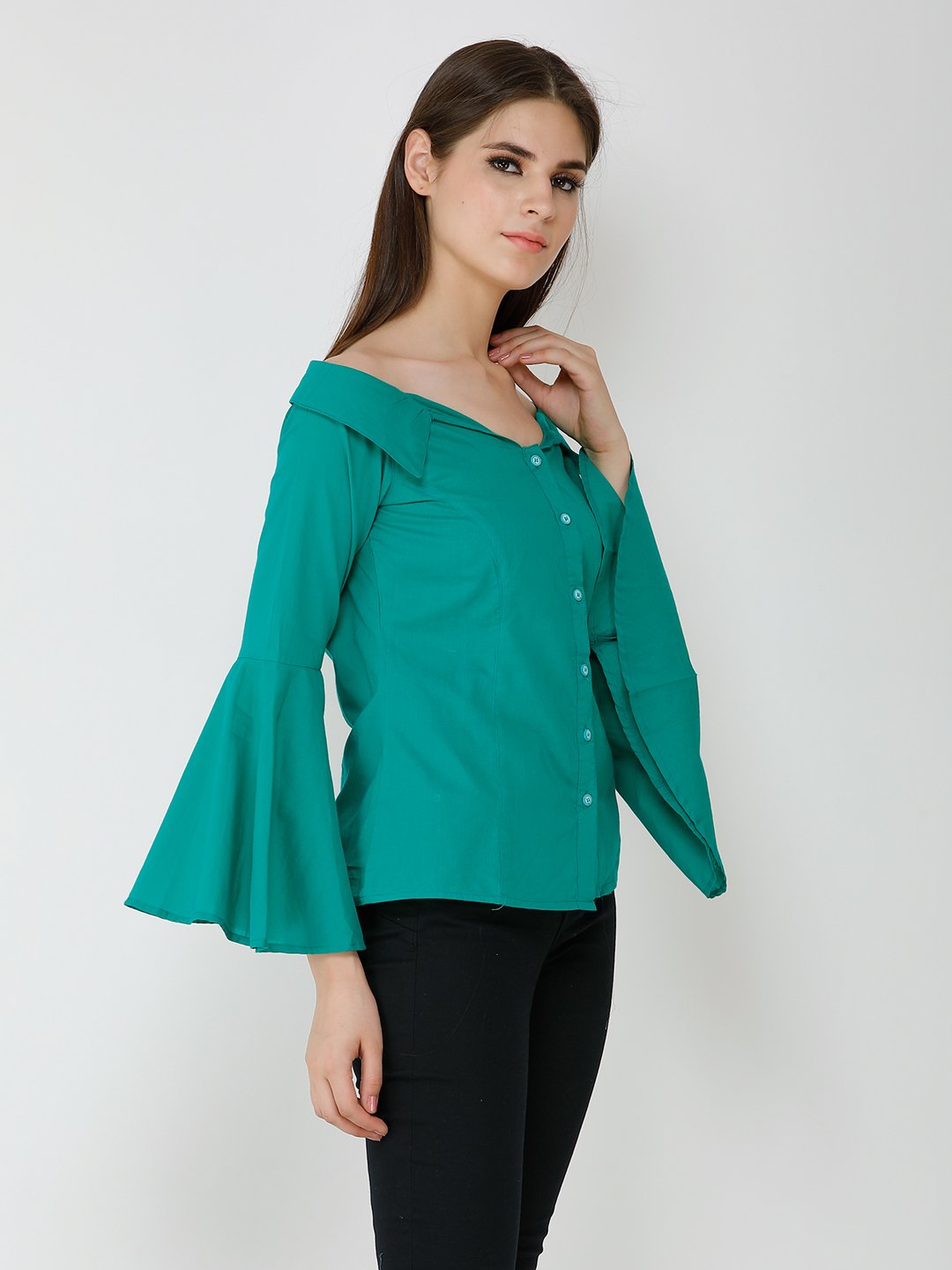 Solid Dark Green Shirt