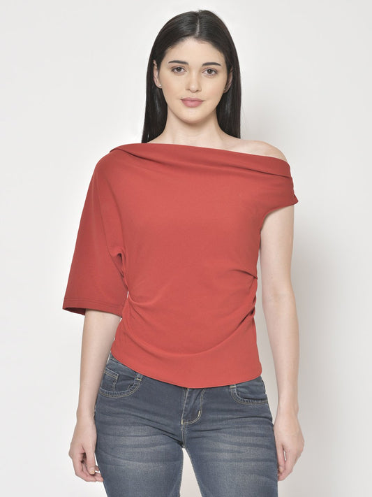 Cation Maroon Solid Top