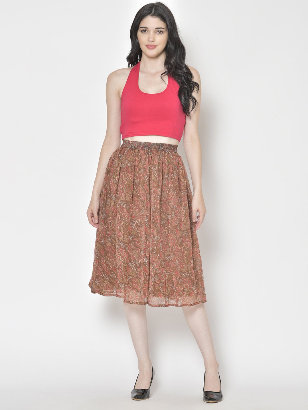 Printed Midi Skirt