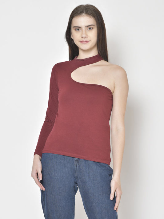 Cation Maroon Solid Top