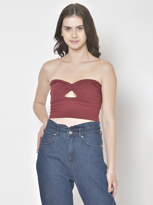 Cation Maroon Solid Top