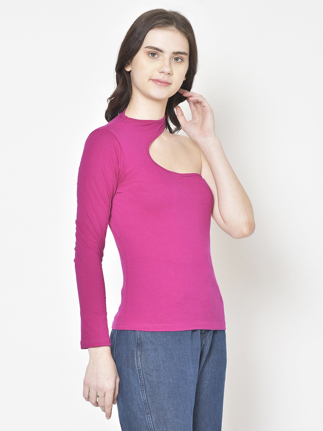 Buy Cation Women Magenta Solid Wrap Pure Cotton Top - Tops for Women  9443861
