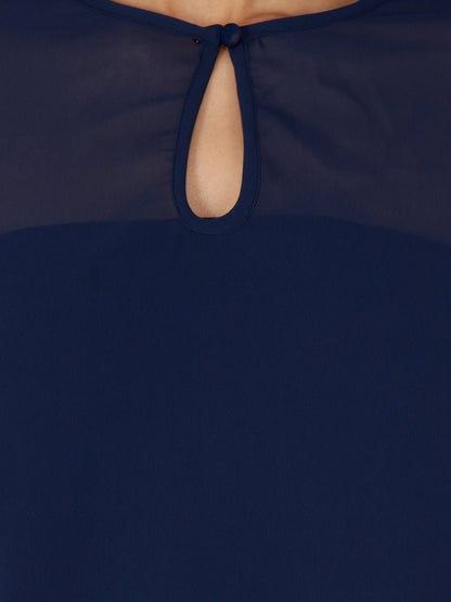 Cation Navy Blue Solid Top