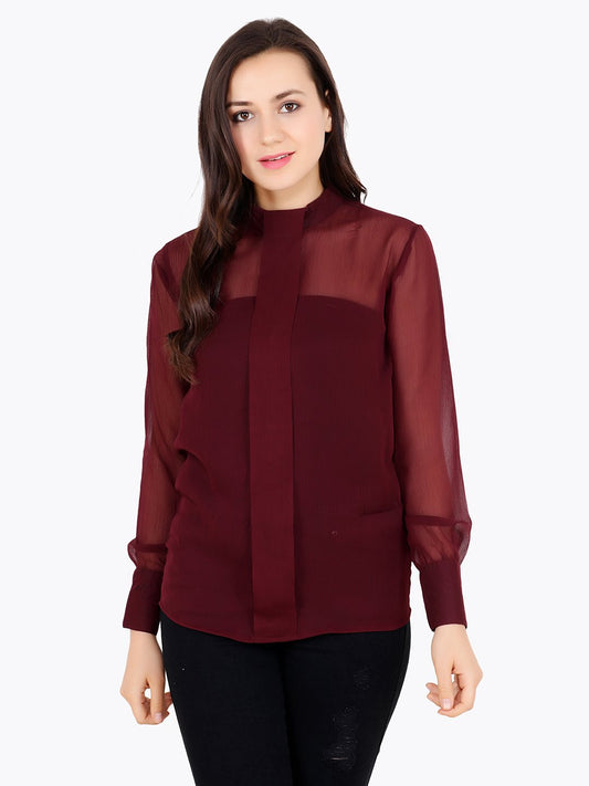 Maroon Solid Top